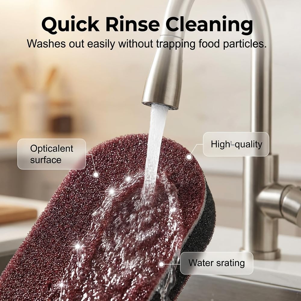 Skiennix Multi-Functional Cleaning Sponges - Eraser Shower & Tub Scrubber Set (5PCS) for Home Use