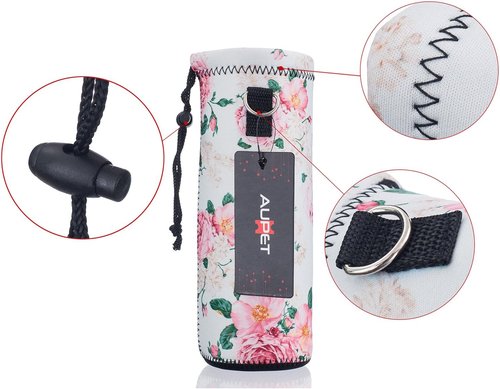 Insulated Neoprene Water Bottle Carrier with Adjustable Strap - Fits 750ML & 1000ML Bottles