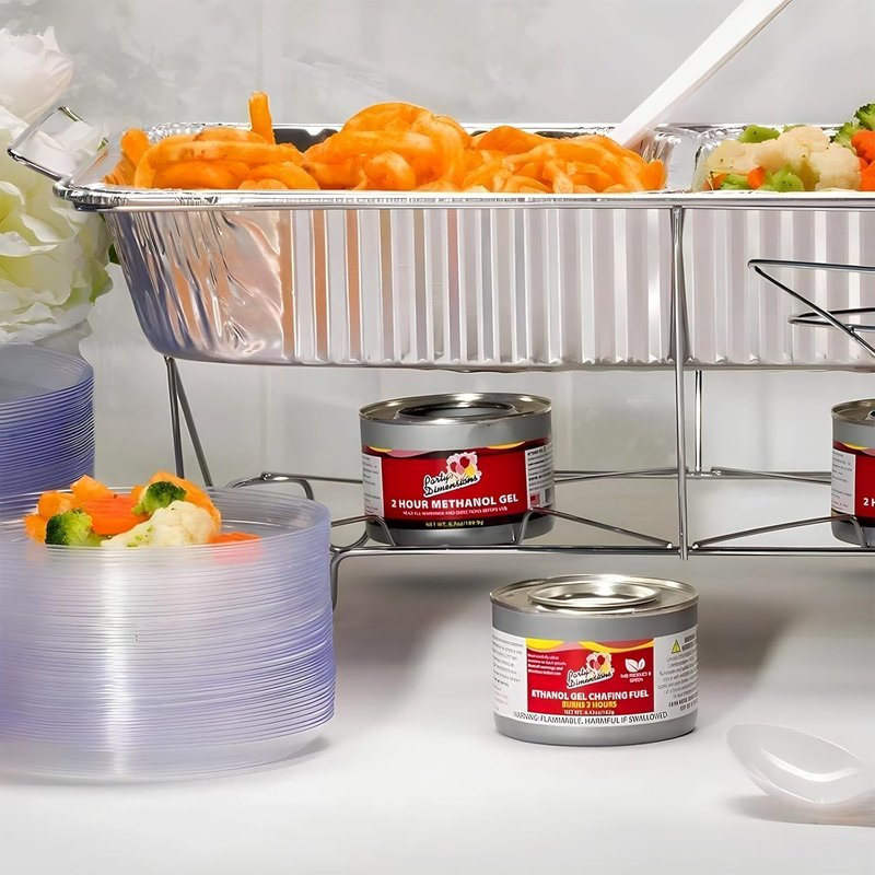 Party Dimensions 2-Hour Burn Chafing Fuel Cans, 6-Pack – Methanol Gel Chafer Fuel, Food Warmer for Chafing Dishes, Buffet Sets, Parties, Catering & Weddings