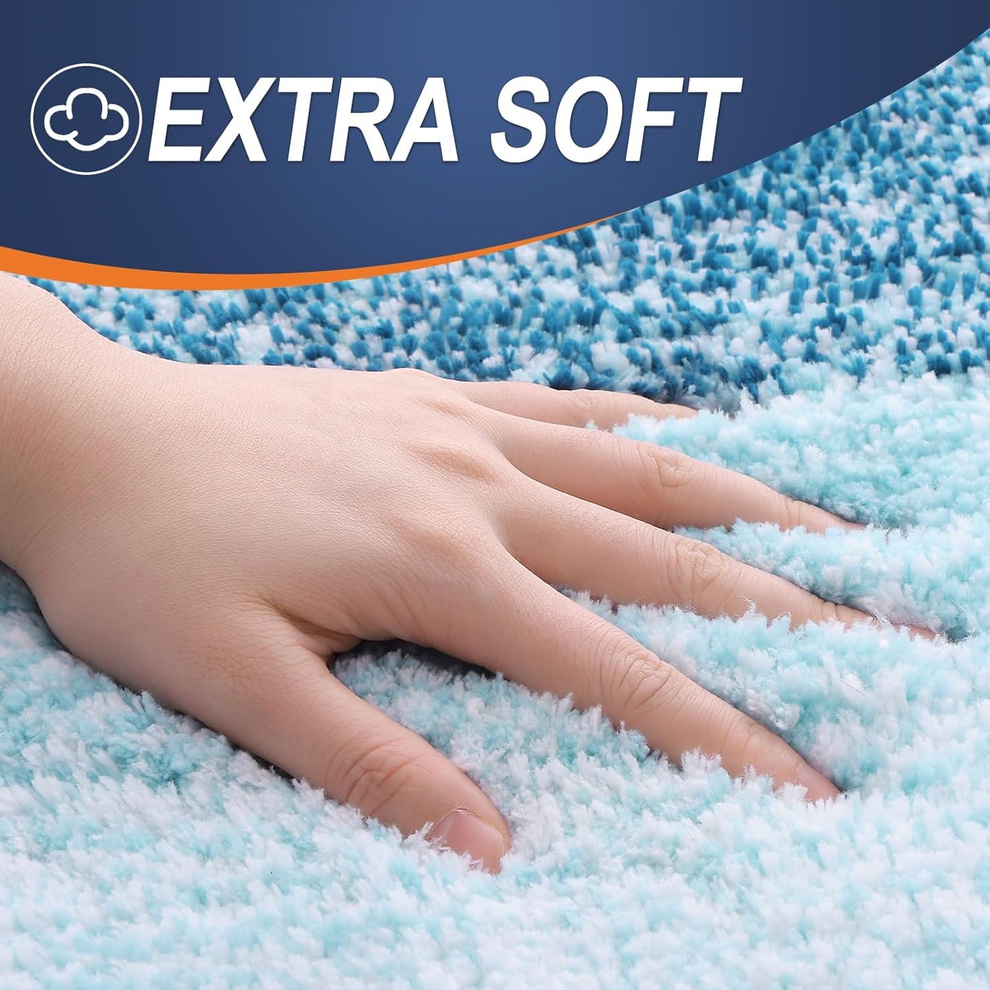 OLANLY Bathroom Runner Rug - Extra Soft Microfiber Mat with Rubber Backing | Quick Dry, Washable, 70x24 in Peacock Blue