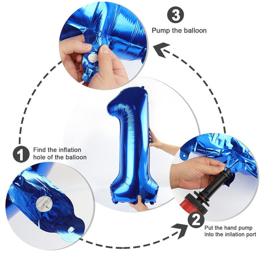 5 Balloon Numbers 40 Inch Blue Birthday Decorations for 5th Boys Girls, Self Inflating Big Navy Number Balloons for 15 25 35 50 Women Men Graduation Party Decor Supplies