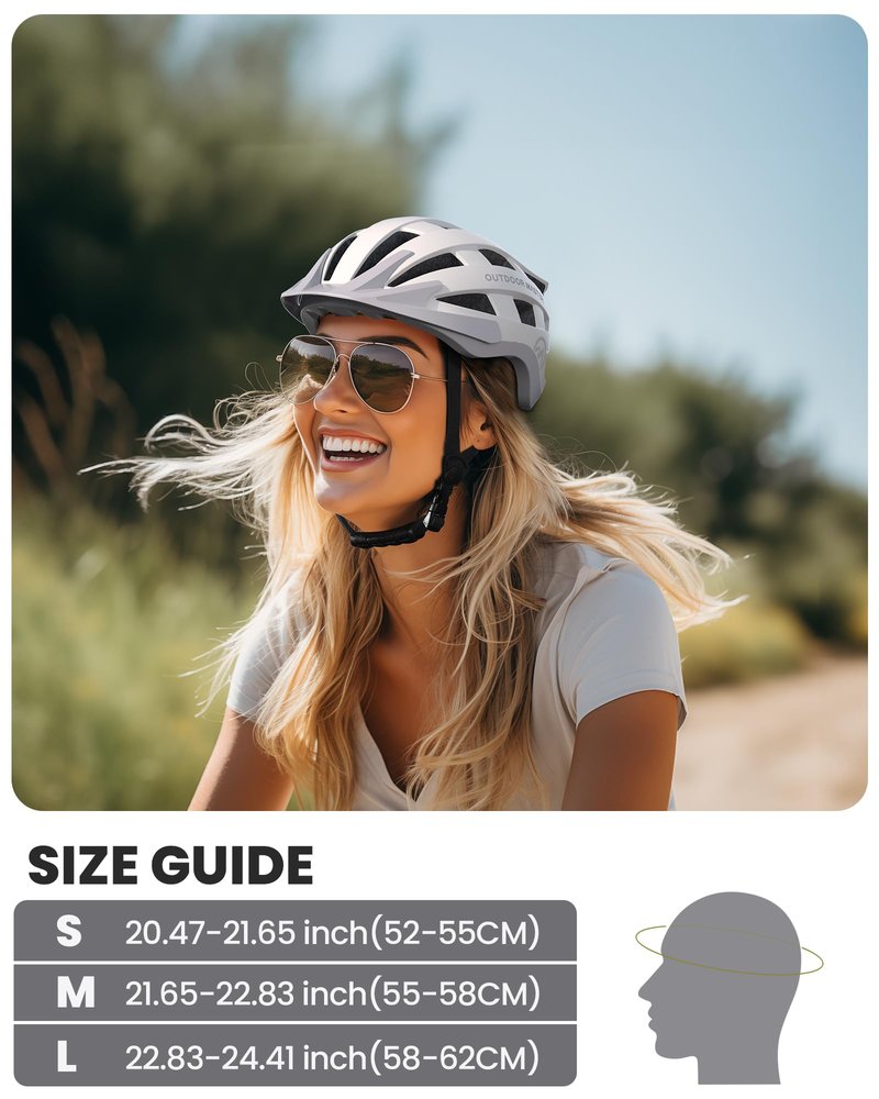 OutdoorMaster Gem II MIPS Bike Helmet with Light - Lightweight Cycling Helmet,Mountain Road Bicycle Helmet for Youth & Adult