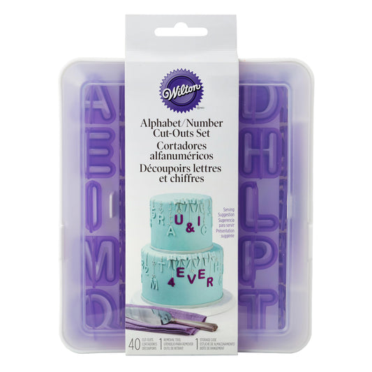 Wilton Fondant Alphabet & Number Cutters with Case, Letter and Number Stamp Set for Cake Decorating, 42 PIece