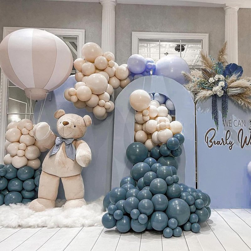 PartyWoo Slate Blue Balloons 50pcs 12 Inch Navy Dusty Blue Boho Neutral Balloons for Wedding Anniversary Gender Reveal Baby Shower Graduation Jungle Ocean Birthday Party Decorations Blue-F36