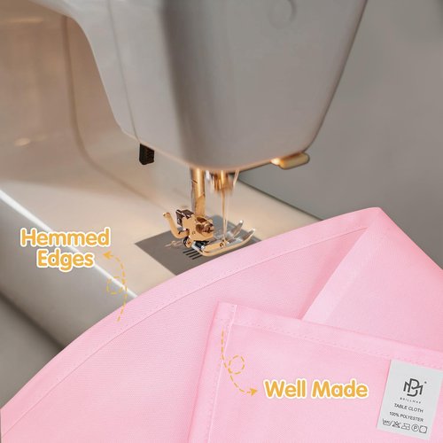 BRILLMAX 4 Pack Pink Tablecloths 90 x 156 Inch for 8ft Rectangle Tables - 150 GSM Polyester Fabric, Floor Length Drop, Water, Stain & Wrinkle Resistant Cloth Cover for Wedding Reception Banquet