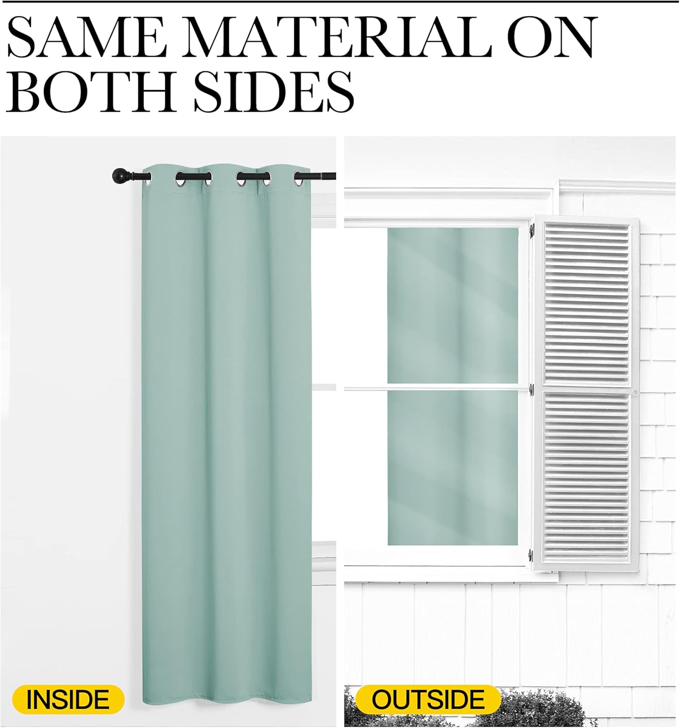 NICETOWN Aqua Blue Room Darkening Curtains - Thermal Insulated Grommet Drapes (Set of 2, 42" x 50")