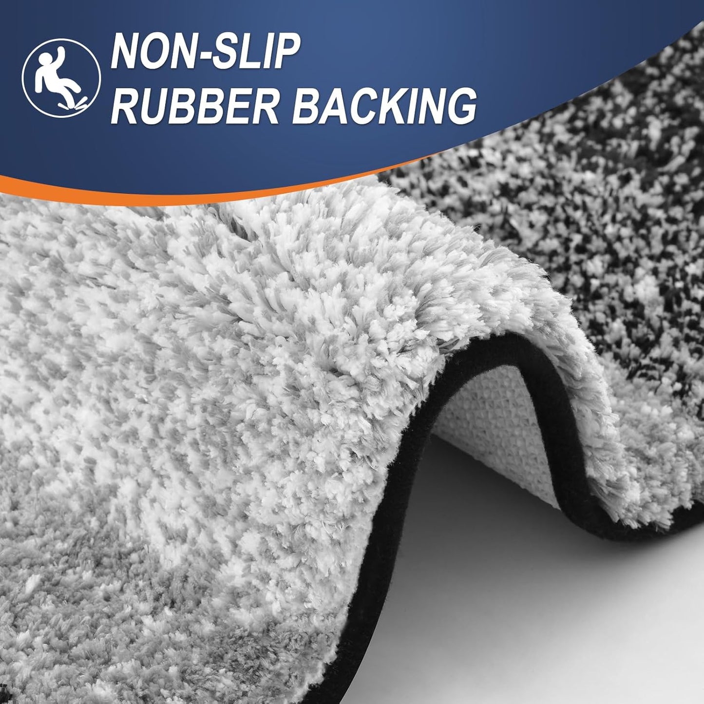 OLANLY Bathroom Runner Rugs - Extra Soft Microfiber Bath Mats | Quick Dry, Machine Washable, 47x24, Black