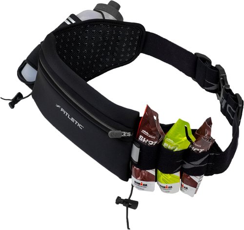 Fitletic Hydration Running Belt with 12oz Water Bottle – Bounce-Free Race Belt for Men & Women, Water-Resistant, Fits All Phones