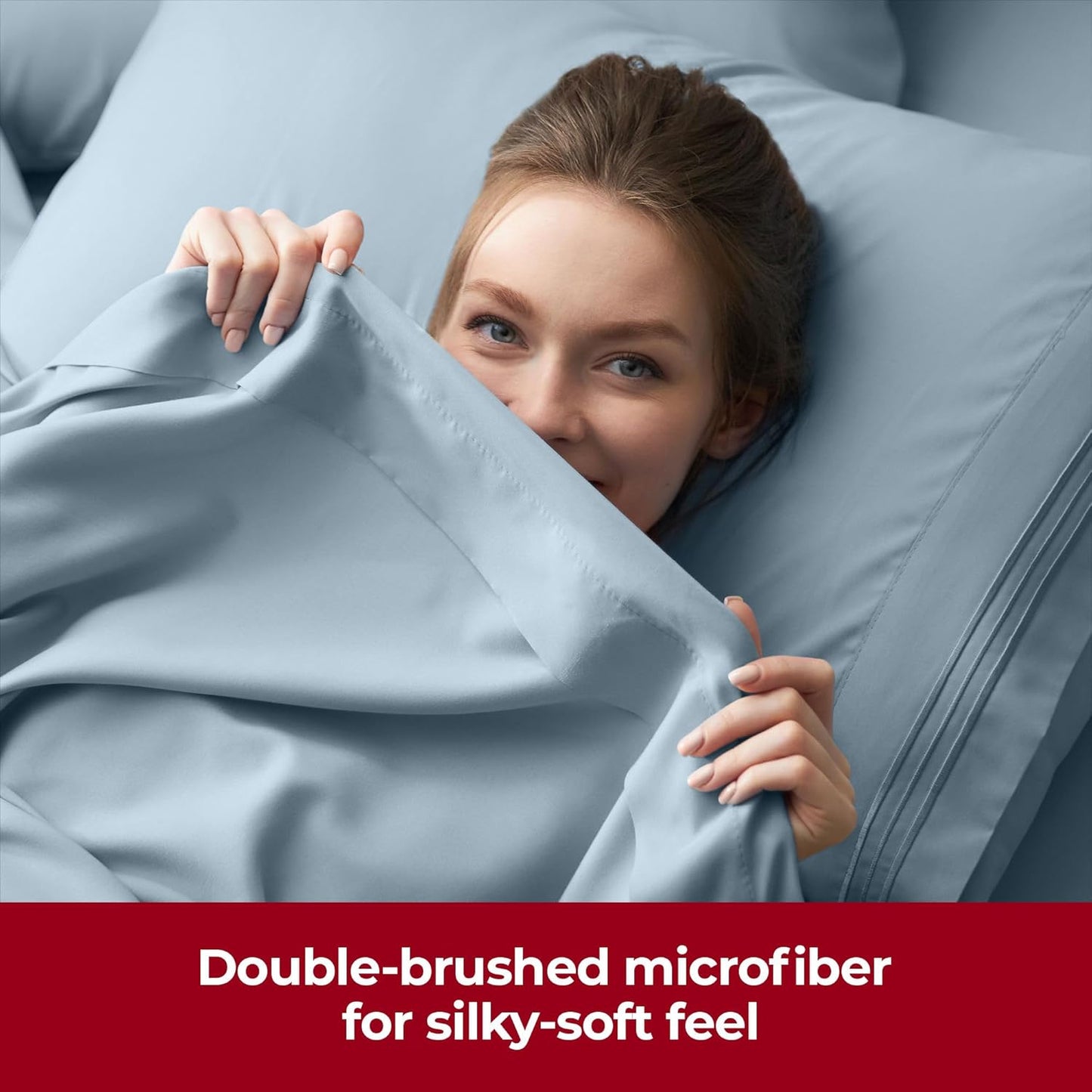 Mellanni Extra Deep Twin XL Sheets - Hotel Luxury, Ultra Soft Cooling Bedding | 3 PC Set in Spa Blue