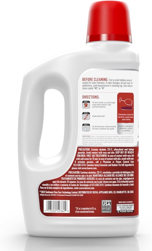 Hoover Oxy Carpet Cleaner Solution - Deep Cleaning Shampoo for Tough Stains | 50 oz. Ocean Breeze Scent