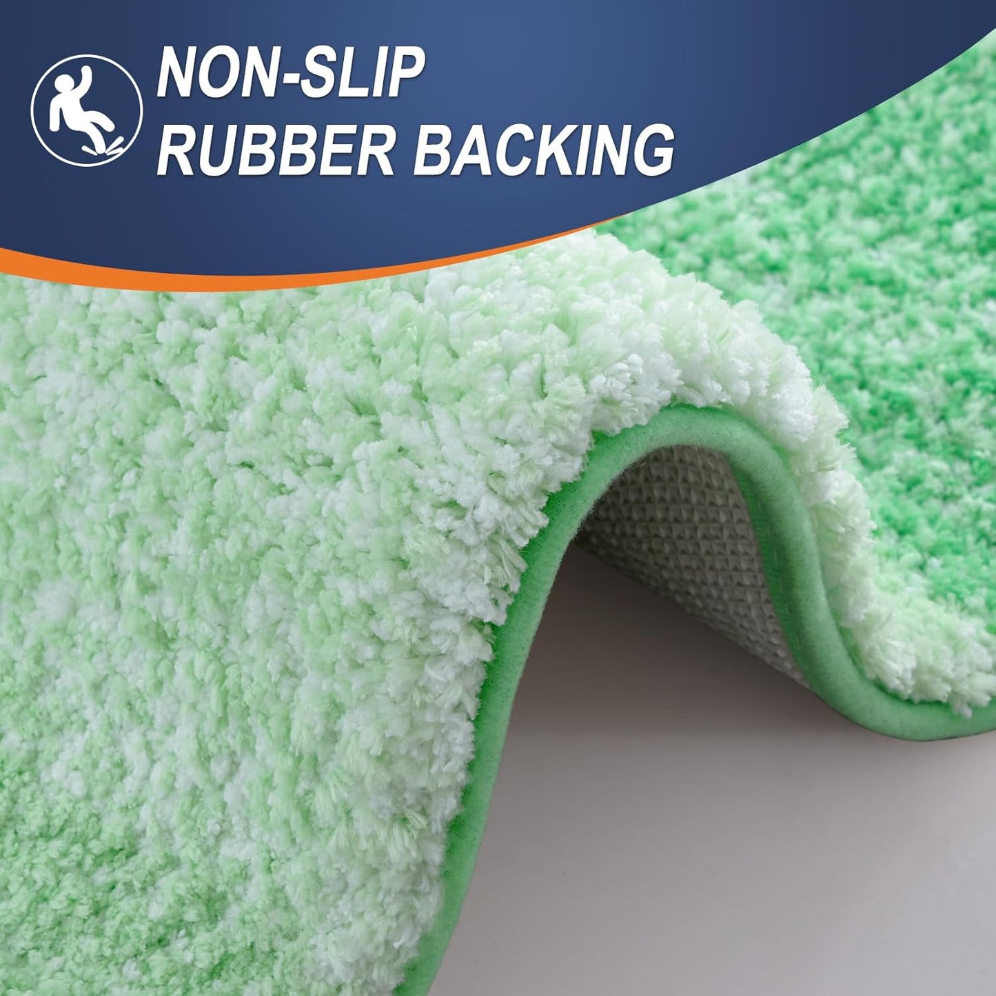 OLANLY Bathroom Runner Rug - Extra Soft Microfiber Mat, Quick Dry & Washable, 59x20 Inches, Green