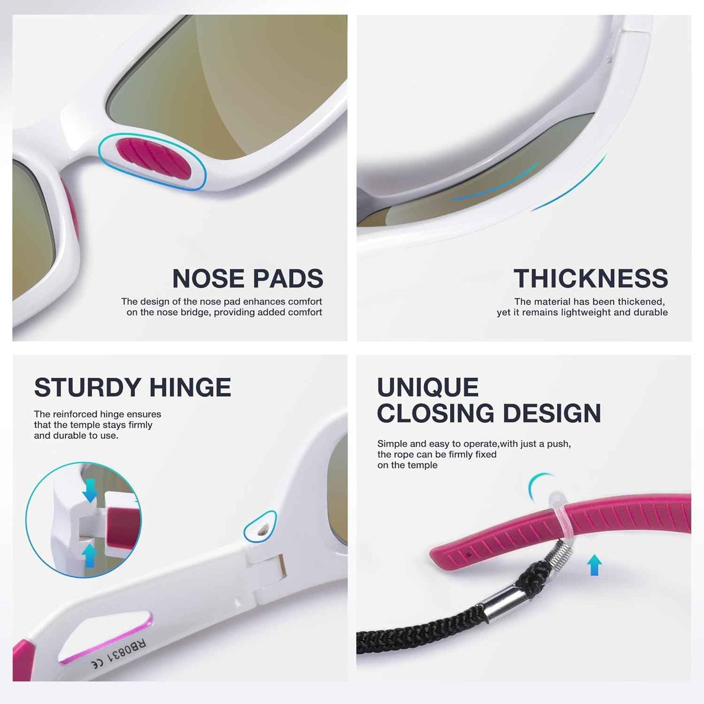 RIVBOS Polarized Sports Sunglasses for Men & Women - TR90 Frame for Cycling, Fishing, Running