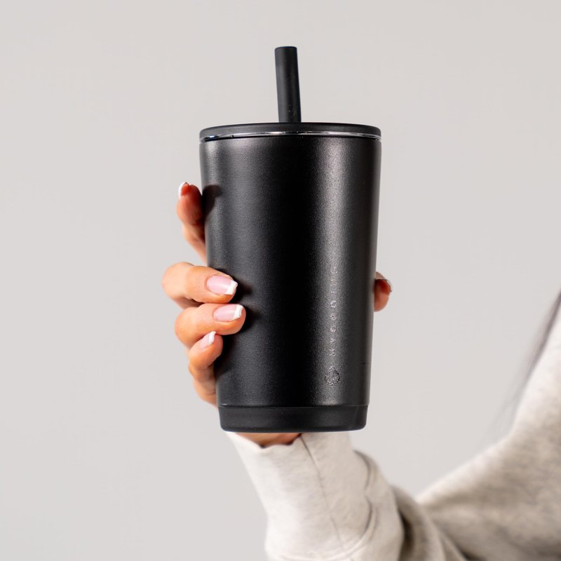 HydroJug Everyday Tumbler 14 oz – Ceramic-Lined Insulated Tumbler with Straw and Soft-Touch Lid, Cup Holder Friendly, Double-Wall Vacuum Insulation, Reusable Travel Cup – Courtyard