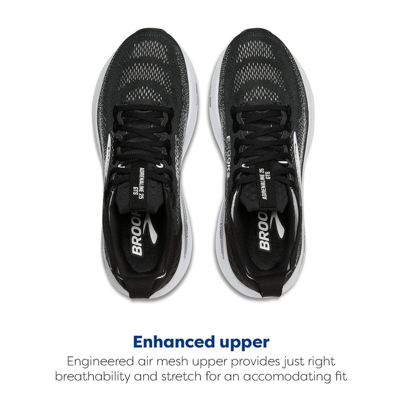Brooks Women’s Adrenaline GTS 25 Supportive Running & Walking Shoe - Black/Grey/White - 11 X-Wide