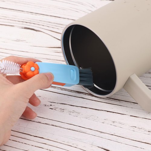 6pcs Bottle Cleaner Brush Set for Yeti, 5pcs Stainless Steel Nylon Extra Long Straw Cup Lid Brushes Plastic Water Bottle Straw Cleaning Brush Compatible with Stanley 25/26/35/42oz
