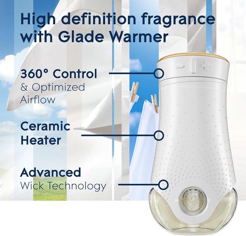Glade PlugIns Refills Air Freshener - Clean Linen Scented Essential Oils | 6.7 Fl Oz, 10 Count