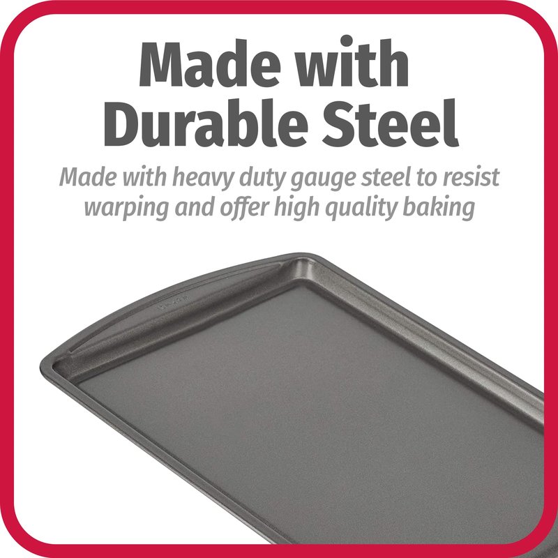 GoodCook Everyday Baking Sheet with Carbon Steel Construction & Scratch-Resistant Metal-Utensil Safe Nonstick , 9 x 13-Inch