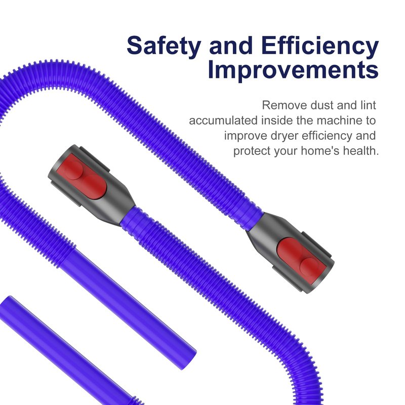 Dryer Lint Vacuum Attachment Compatible with Dyson V15 V12 V11 V10 V8 V7 Gen5 Cordless Vacuum Cleaner, Flexible Dryer Vent Cleaner Kit Lint Removal Tool Purple (【V7V8-V15】Dryer Lint Vacuum Attachment)