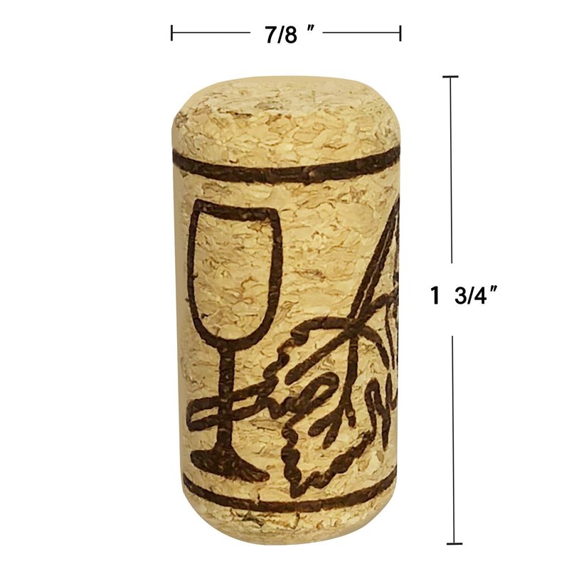 FOSUTOU #8 natural wine corks (SIZE 7/8" x 1 3/4") bag of 50 best for homemade wine and DIY arts.