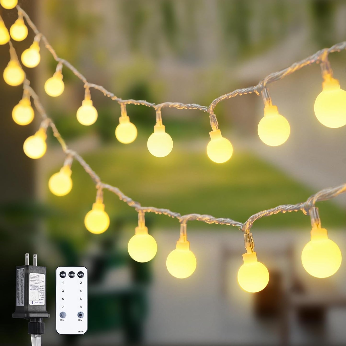 Skiennix 100ft Globe String Lights - 200 LED Waterproof Fairy Lights with Remote | Warm White Decor for Indoor & Outdoor Use