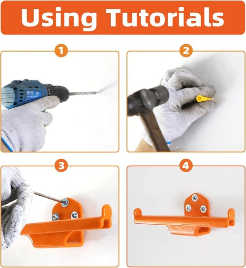 Heavy-Duty Backpack Leaf Blower Hanger - Wall Mount with Tube Hook for Garage Organization
