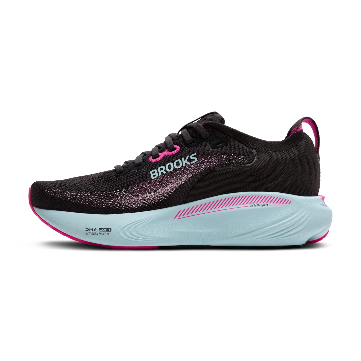 Brooks Women’s Adrenaline GTS 25 Supportive Running & Walking Shoe - Black/Cyber Pink/Iced Aqua - 5 Medium