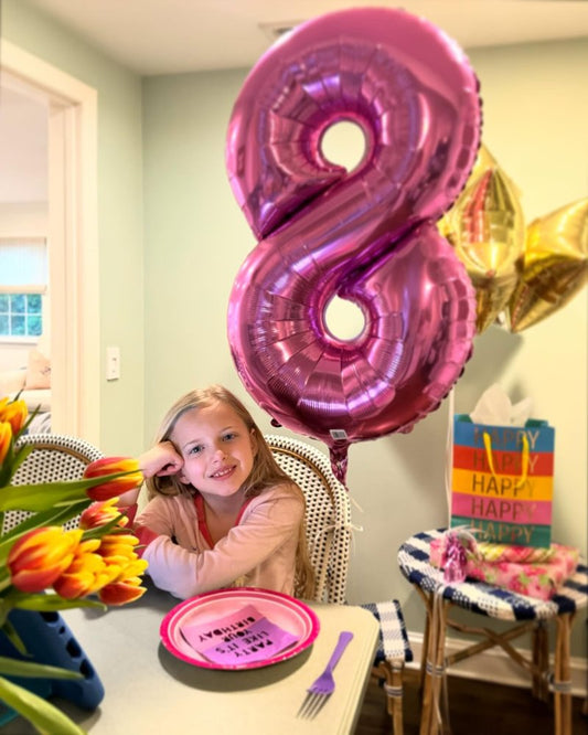 Pink Number 3 Balloon 40 Inch, 3rd Birthday Celebration Supplies for Girls Boys Women Men, 3 Balloon for Girls Boys Theme Party