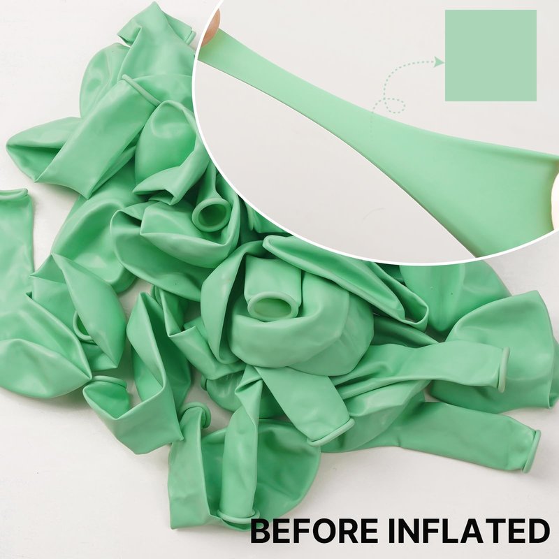 PartyWoo Mint Green Balloons 100 pcs Different Sizes Pack of 36 18 12 10 5 Inch Pastel Light Green Peppermint Balloon Arch Kit Garland for Graduation Baby Shower Birthday Party Decorations Green-Q06