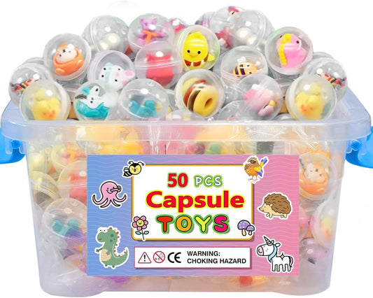 Skiennix Mini Kawaii Capsule Toys - 50-Piece Collection for Kids | Perfect for Goodie Bags & Classroom Prizes