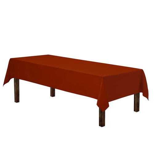 Gee Di Moda Rectangle Tablecloth - 60 x 126 Inch Burnt Orange Table Cloth for 8 Foot Rectangle Tables - Heavy Duty Washable Fabric - for Holiday Party, Dinner, Weddings, Baby Shower & Events
