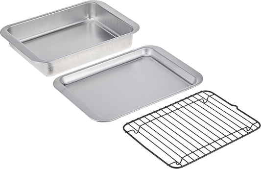 Nordic Ware Naturals 3-Piece Compact Pan Set | Toaster Oven & Air Fryer Safe | Perfect for 1-2 Portions