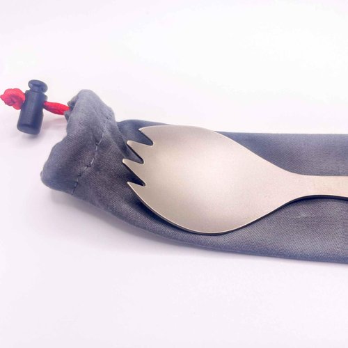 FlipFuel Ultra-Light Titanium Spork for Backpacking & Camping