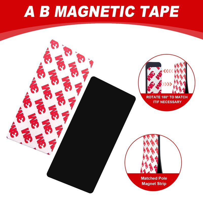 Thaibear Magnetic Strip, Flexible Magnetic Tape with Adhesive Backing (16 Pack, 3" x 1") Strong Adhesive Magnetic Strips for DIY, Crafts, Fridge - Sticky Magnet Tape Strip for Wall