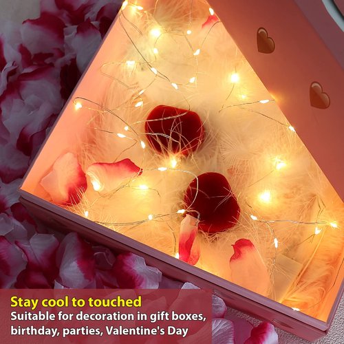 HXWEIYE 18 Pack Fairy Lights Battery Operated, 7ft 20LED Warm White Led Mini String Lights Mason Jar Lights, Waterproof Firefly Starry Light for Mason Jars Indoor Outdoor Wedding Party Crafts DIY