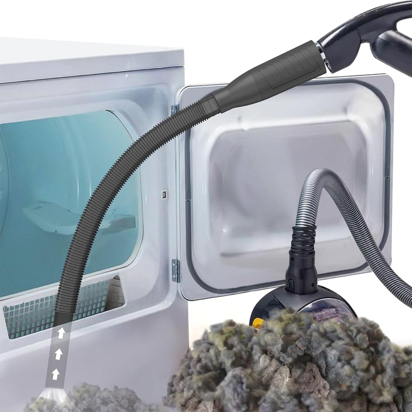 PetOde Dryer Vent Cleaner Kit - Efficient Lint Remover Vacuum Hose Attachment | Black Color