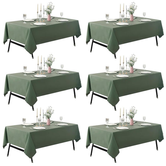 ZarzaaSik 10-Pack Round 108-inch Sage Green Table Cloths, Solid Stain and Wrinkle Resistant Circular Tablecloth, Premium Plain Weave Polyester Fabric Table Linen Covers for Hotel, Banquet