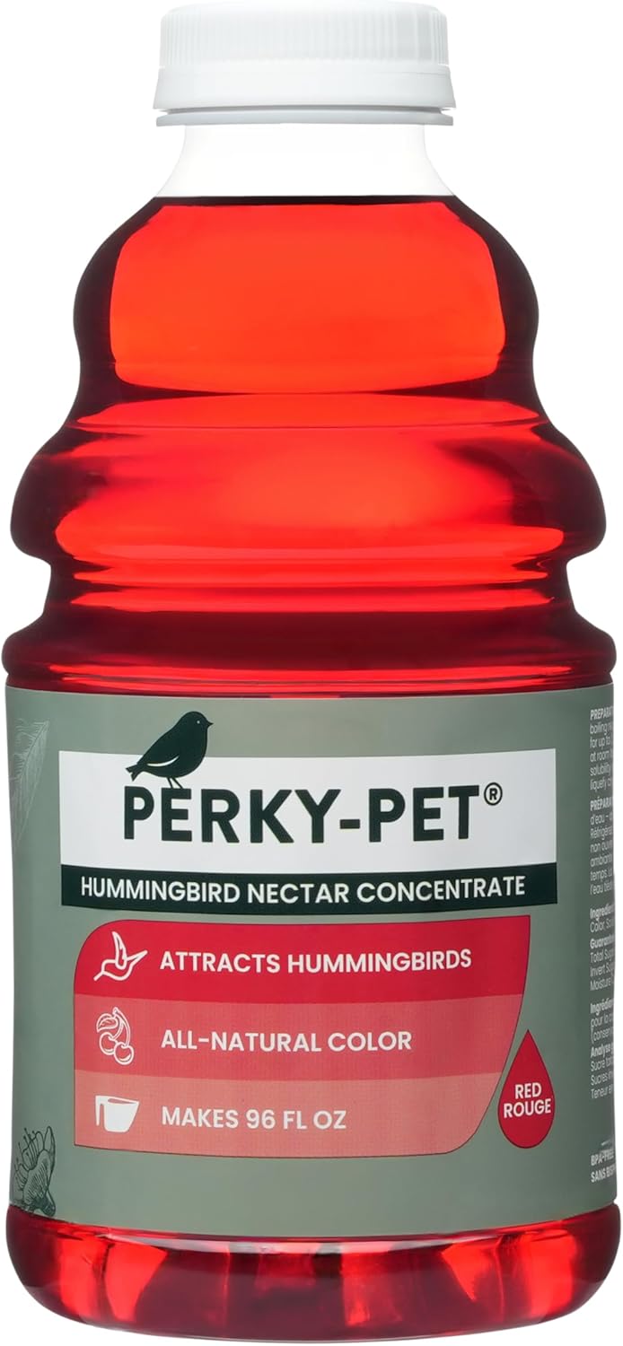 Perky-Pet Hummingbird Nectar Concentrate - 32 oz | Makes 96 FL OZ of Red Nectar for Feeders