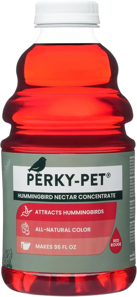 Perky-Pet Hummingbird Nectar Concentrate - 32 oz | Makes 96 FL OZ of Red Nectar for Feeders