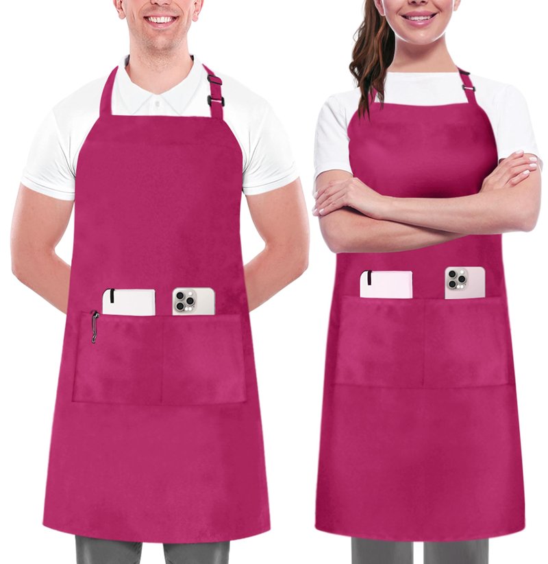 Utopia Kitchen 2 Pack Bib Apron, Adjustable with 2 Pockets, Water and Oil Resistant, Cooking Kitchen Chef Apron for Women Men