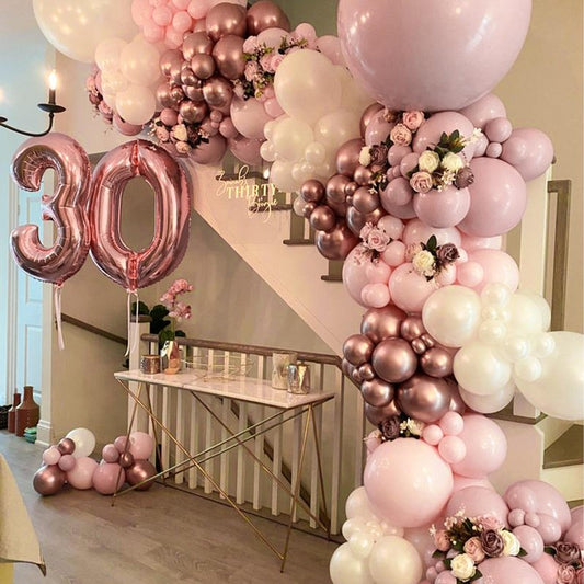PartyWoo Dusty Pink Balloons 101pcs 12 Inch Boho Blush Lilac Pink Latex Helium Balloons for Princess Birthday Baby Shower Graduation Gender Reveal Anniversary Bachelorette Party Decorations Pink-F54