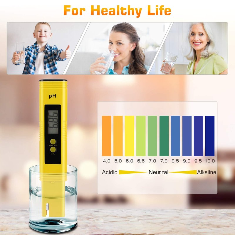 PH Meter for Water Hydroponics Digital PH Tester Pen 0.01 High Accuracy Pocket Size with 0-14 PH Measurement Range for Household Drinking, Pool and Aquarium (pH Meter 4PCS)