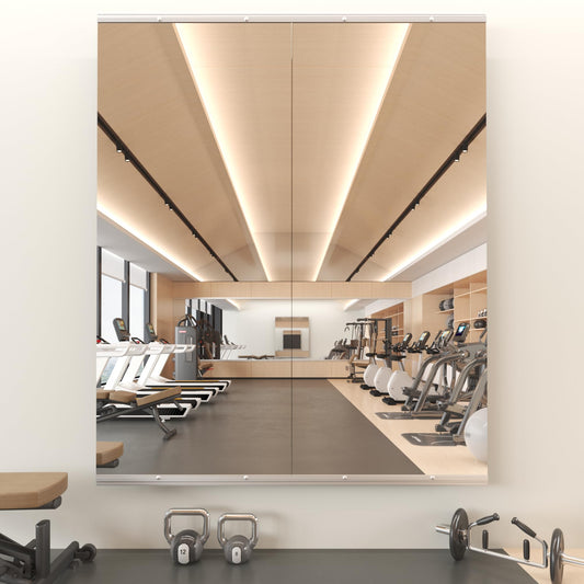Snowdool Gym Mirror, 56''X16''(Each) -2PCS Full Body Mirror for Yoga, Garage, Dance Studio, Anti-Rust, Tempered Glass,Frameless Mirrors, Wall-Mounted Large Workout Mirrors