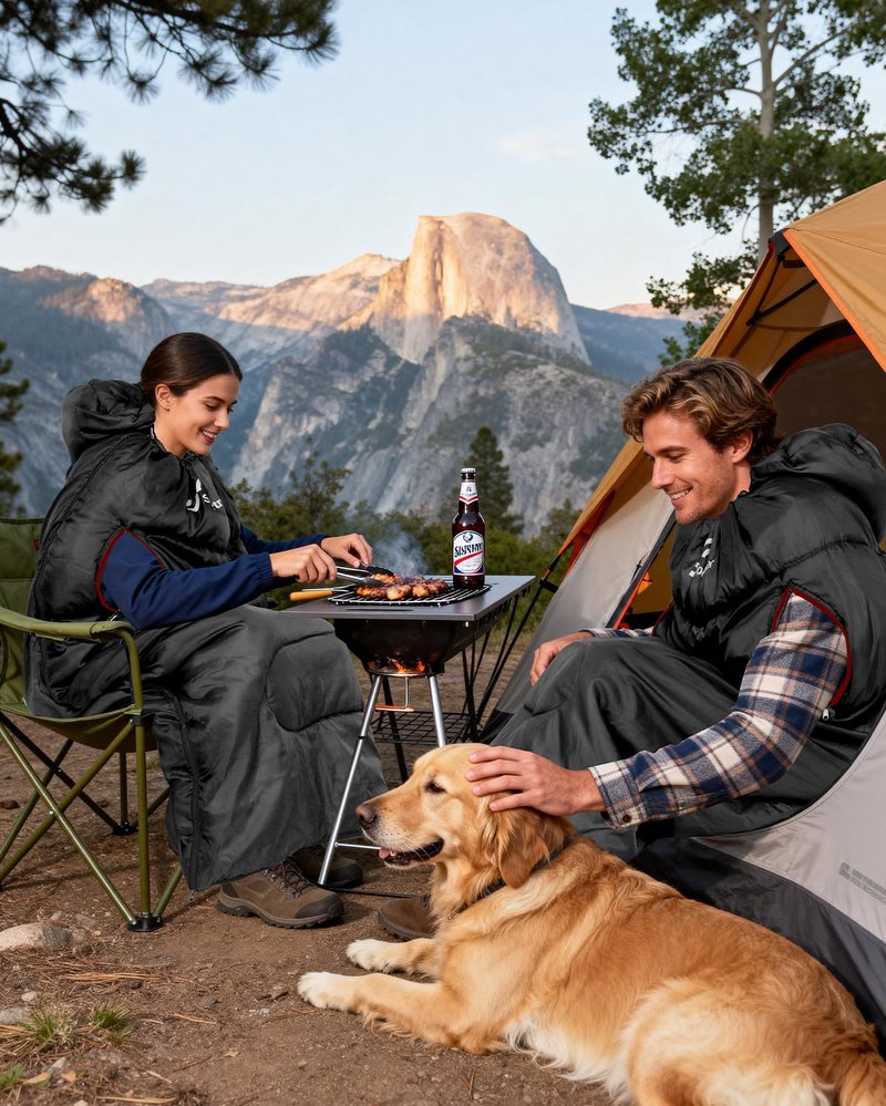 Sportneer Wearable Sleeping Bag for Adults & Kids – Walkable with Arm Zippers, 4 Season Lightweight Portable, Compact for Camping, Hiking, Backpacking, Travel & Outdoor Events
