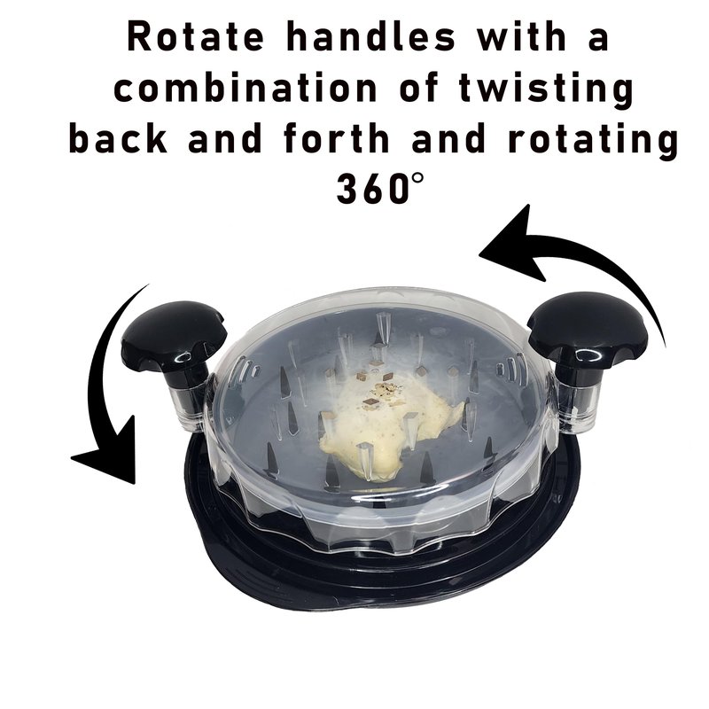 IntraValue Chicken Breast Shredder Tool Twist, Manual Meat Shredder for Pork, Beef, and Salads, Ergonomic Handles with Built in Non-Slip Solution, Removable Middle Tray Improves Usability