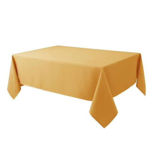 Biscaynebay Fall Tablecloth Textured Fabric 60x84 Inch Rectangular, Fall Gold Thanksgiving Autumn Harvest Water Resistant Fabric Tablecloths for Kitchen, Dining, Wedding, Parties Machine Washable