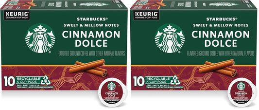 Starbucks K-Cup Coffee Pods - Cinnamon Dolce Flavored, 100% Arabica, 20 Pods Total