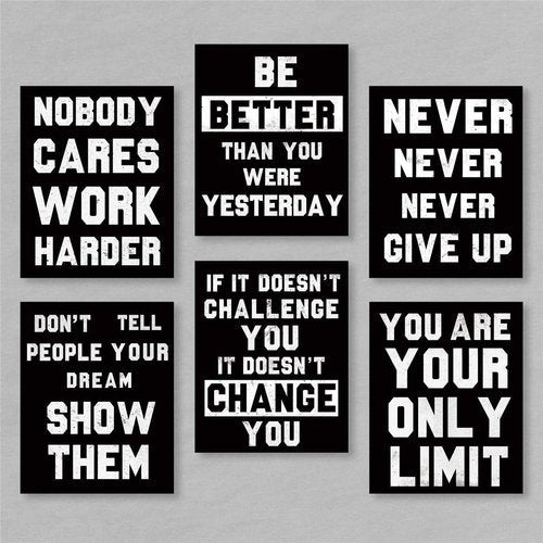 HOMANGA Inspirational Wall Art | Motivational Canvas Prints Set of 6 | 8x10 Inch Unframed Decor for College & Office