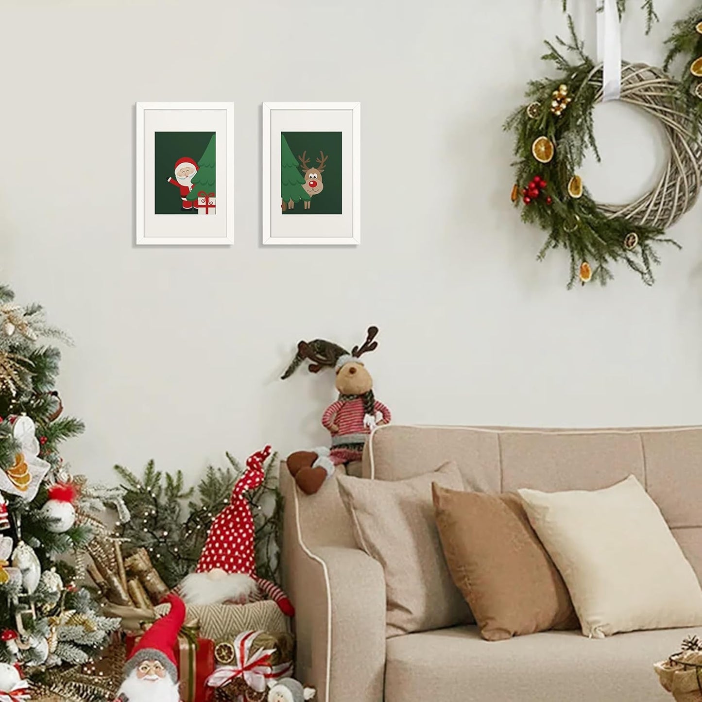 Upsimples 8x12 Picture Frame Set of 5 - Display 6x8 Photos with Mat or 8x12 Without | White Gallery Frames