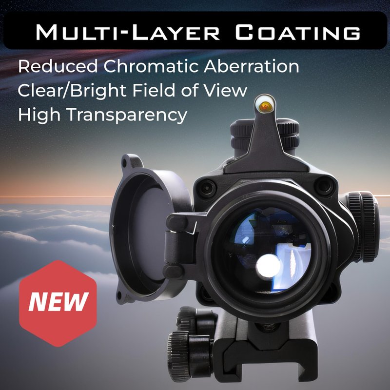 CTOPTIC 4x32 Red Fiber Dot Scope with Sight System for Picatinny 20mm Rail Yotto 7.62 x 39 Laser Sight (rd)