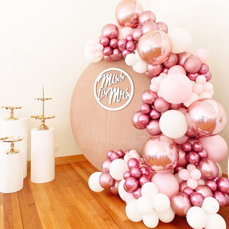 PartyWoo Metallic Dark Pink Balloons, 50 pcs 5 Inch Pink Metallic Balloons, Metallic Pink Balloons for Balloon Garland or Balloon Arch as Birthday Party Decorations, Wedding Decorations, Pink-G104